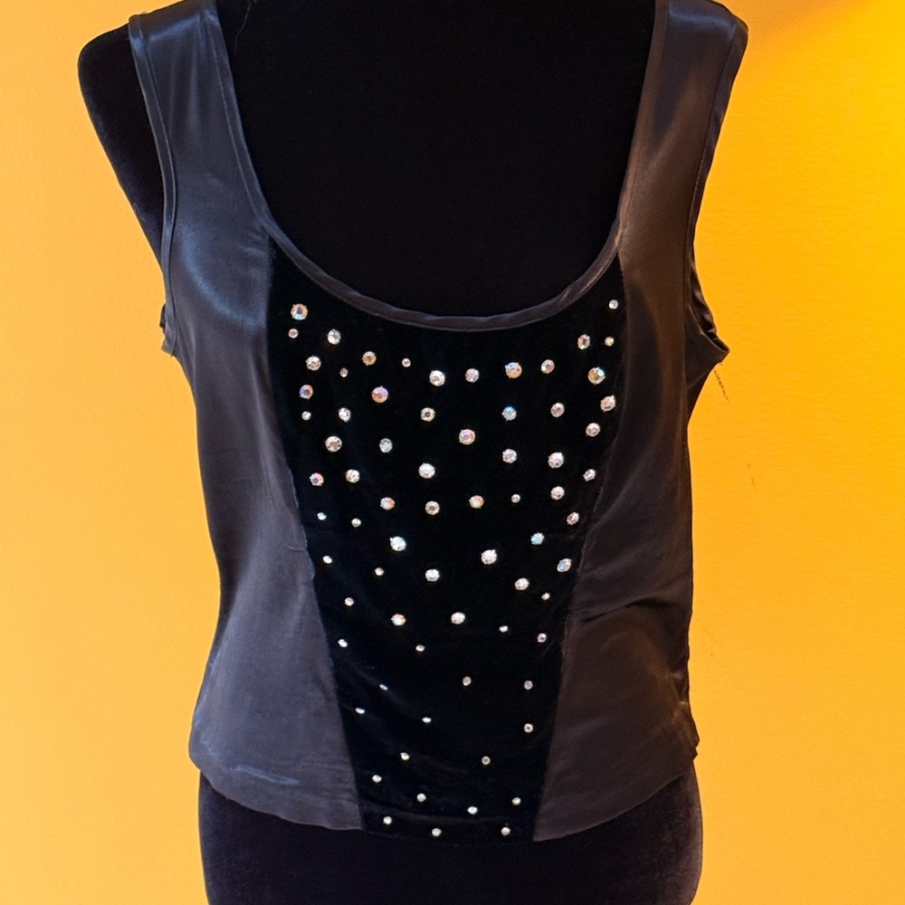 Cache Black Tank Top with Rhinestone Details - Picture 5 of 8